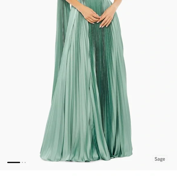 Mac Duggal | Dresses | Mac Duggal Pleated Charmeuse Cape Aline Gown Sage | Poshmark Mac Duggal | Dresses | Mac Duggal Pleated Charmeuse Cape Aline Gown Sage | Poshmark
